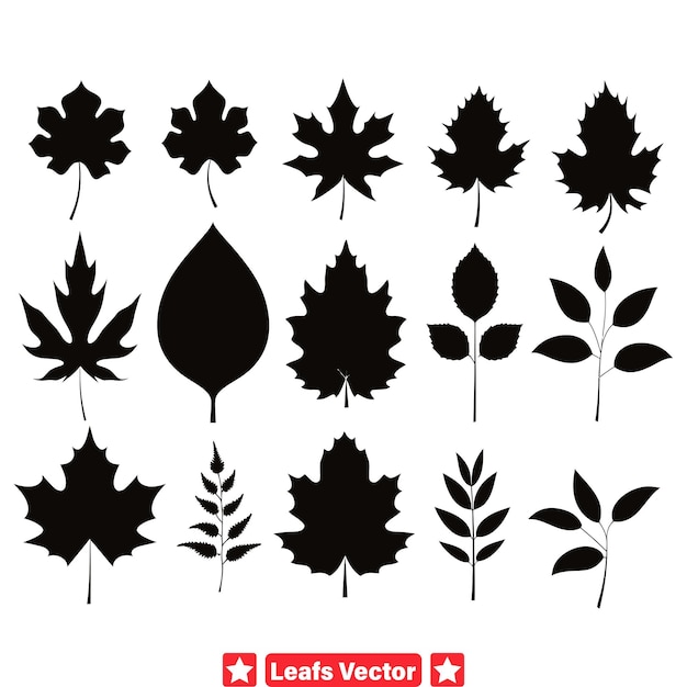 Sylvan Elegance Enchanting Leaf Vector Silhouettes