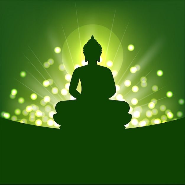 Sylwetka Buddy I Abstrakcyjne światło Dla Buddyzmu
