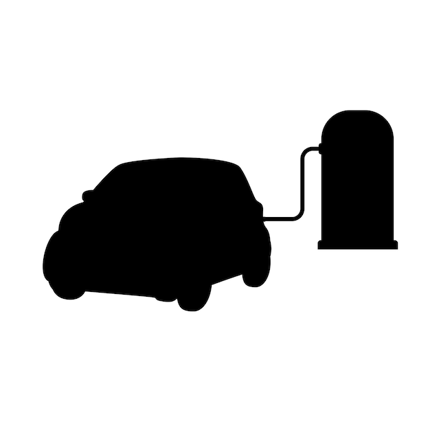 Plik wektorowy sylwetka elektrycznego inteligentnego samochodu. ilustracja wektorowa