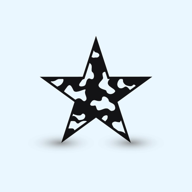 Plik wektorowy sylwetka gwiazdy w wektorze z kamuflażem i teksturą wojskową