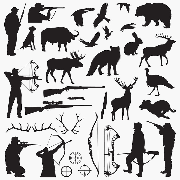 Wektor sylwetka hunter