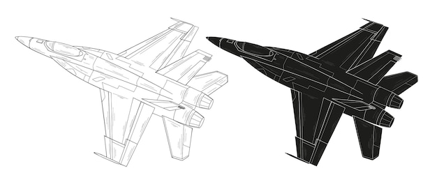 Sylwetka Ilustracja Myśliwca F-18