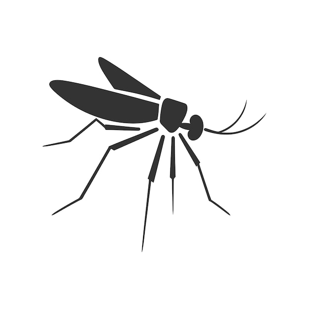 Plik wektorowy sylwetka komara izolowana na białym tle ilustracja wektorowa
