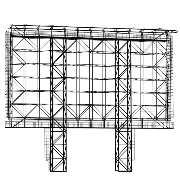 Plik wektorowy sylwetka konstrukcji stalowej billboard ilustracji wektorowych