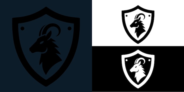 Sylwetka Kozy Logo Emblemat Logo Głowa Zwierzę Logo