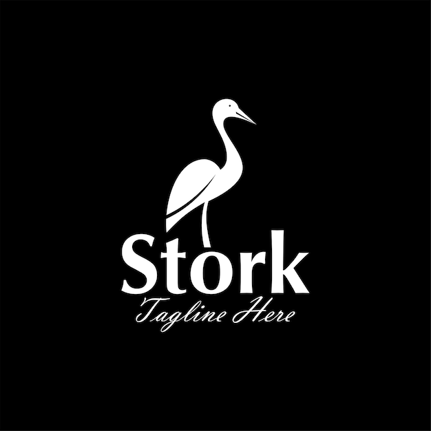 Sylwetka Pelikan Bocian Ptak Symbol Projektowanie Logo