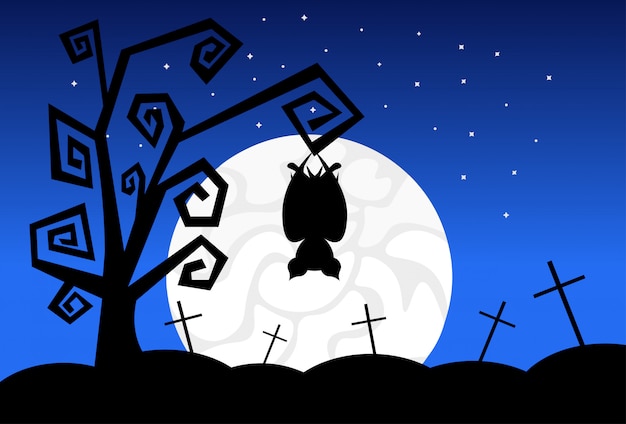 Sylwetka Potwory W świetle Księżyca Straszne Cienie Happy Halloween Banner Cukierek Albo Psikus Koncepcja Wakacje