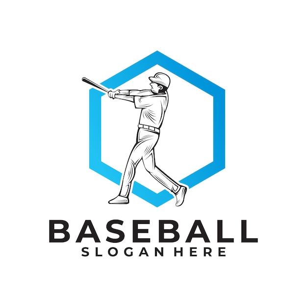 Sylwetka Projekt Wektor Logo Baseballu