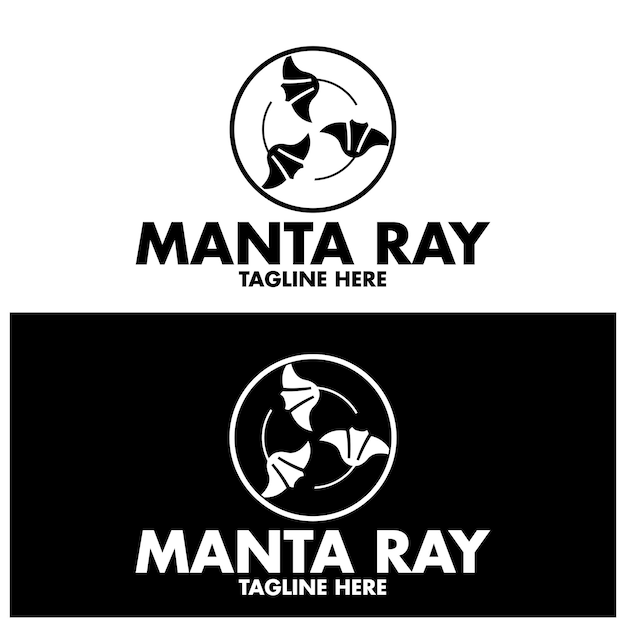 Sylwetka Projektu Logo Tropikalnej Ryby Manta Ray Sea Life