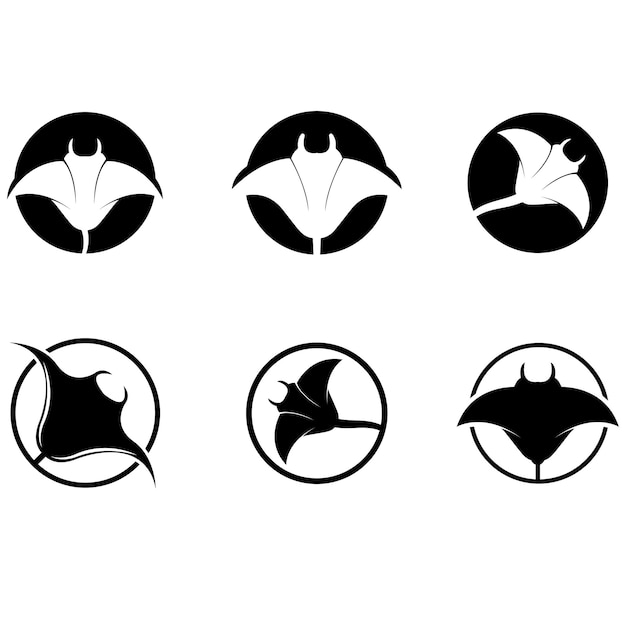 Sylwetka Projektu Logo Tropikalnej Ryby Manta Ray Sea Life