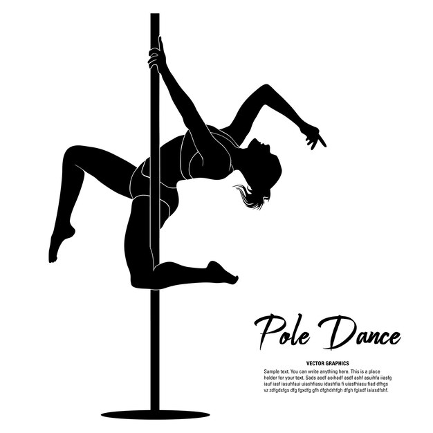 Plik wektorowy sylwetka sexy kobieta słup tancerka akrobatyczna na słupie ilustracji wektorowych