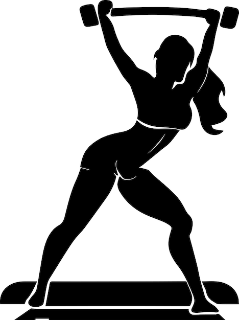 Plik wektorowy sylwetka wektor kobiet robi siłownia