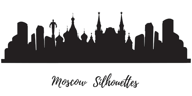 Plik wektorowy sylwetka wektor miasta budynek kremla centrum moskwy słynna architektura zwiedzania podróży