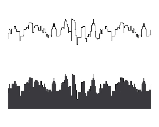 Plik wektorowy sylwetka wektor panoramę miasta