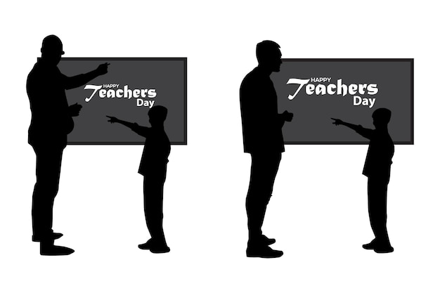 Plik wektorowy sylwetka wektor szczęśliwy dzień nauczyciela