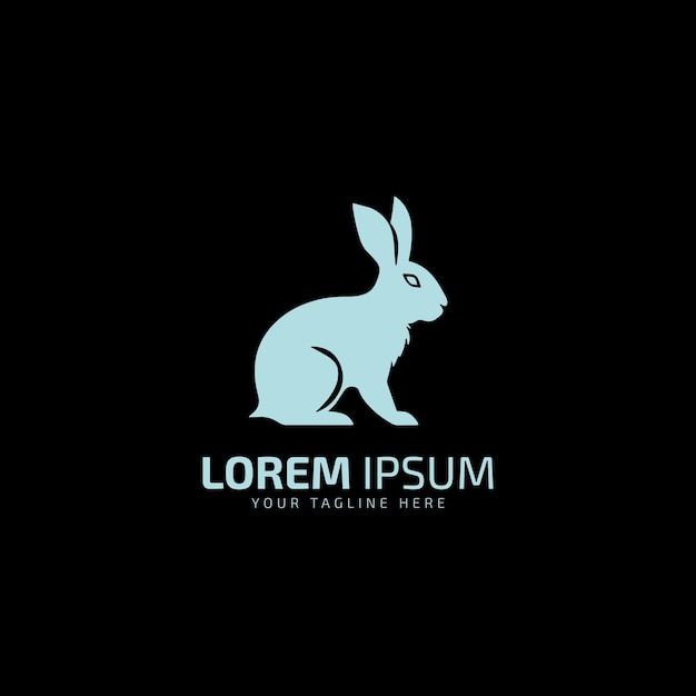 Plik wektorowy sylwetka wielkanocnych króliczków logo królik logo wektor ikona projekt na białym tle sylwetka na czarnym tle