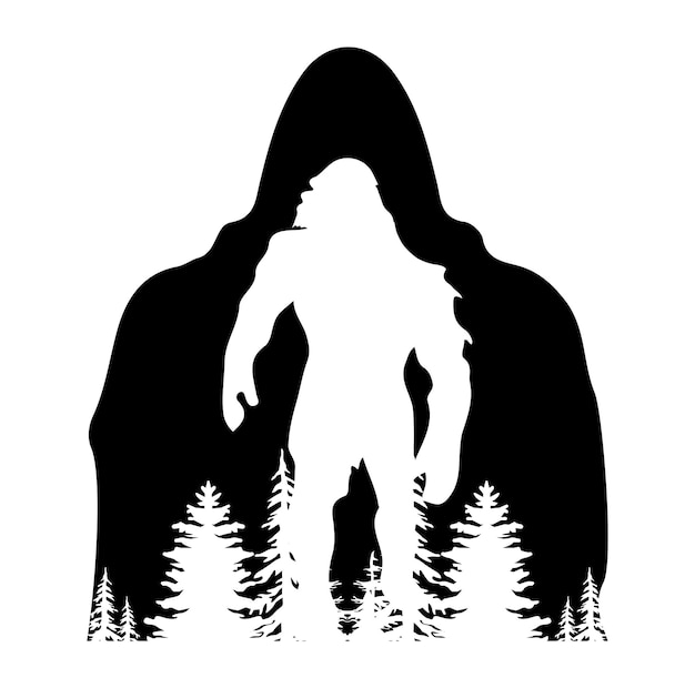 Plik wektorowy sylwetki bigfoot wektor i ilustracji koncepcji bigfoot