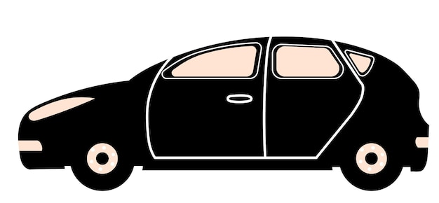 Sylwetki samochodów w stylu doodle na białym tle