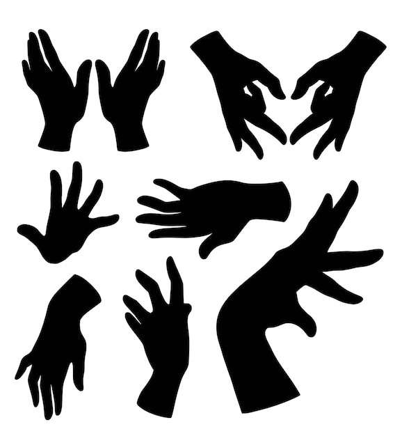Sylwetki Znak Ręką