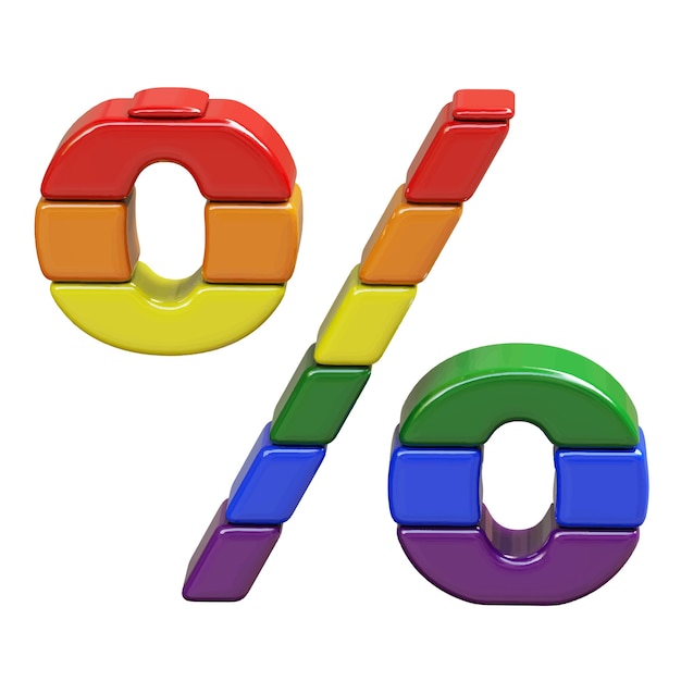 Symbol 3d Wykonany Z Kolorów Flagi Lgbt