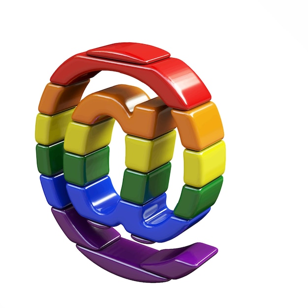 Plik wektorowy symbol 3d wykonany z kolorów flagi lgbt