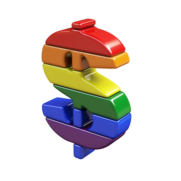 Symbol 3d Wykonany Z Kolorów Flagi Lgbt