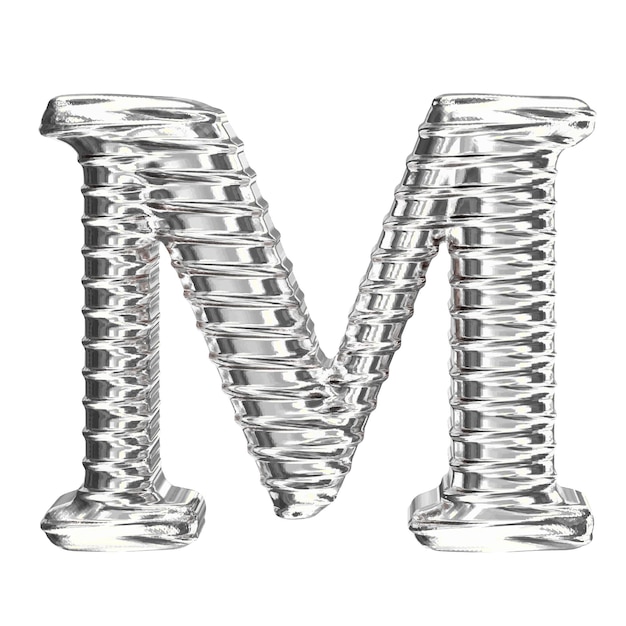 Symbol 3d Wykonany Ze Srebrnej Litery M