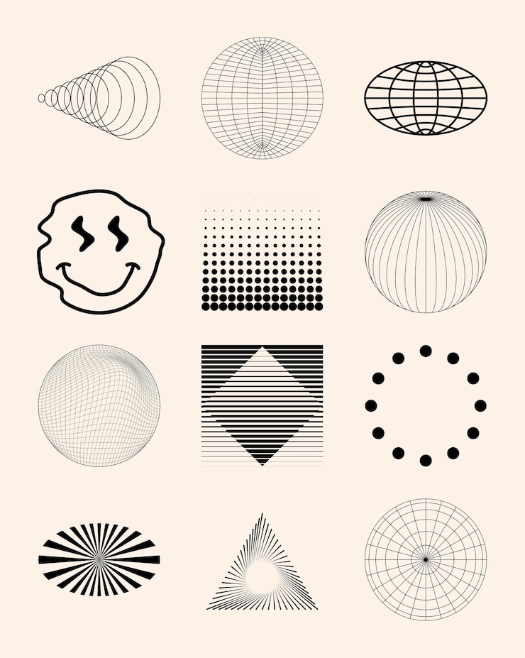 Wektor symbol abstrakcyjny y2k ikona geometryczny element kształt aktyw