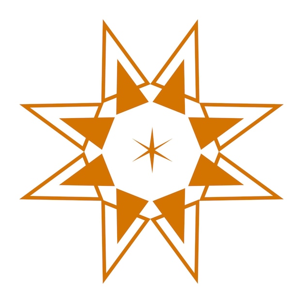 Symbol Astrologiczny Złotej Sześcioramiennej Gwiazdy