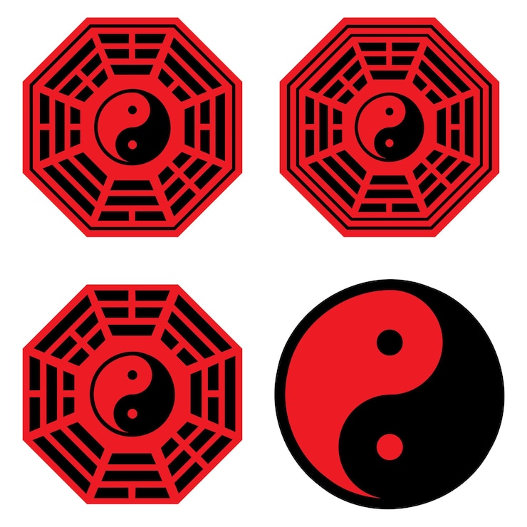 Wektor symbol bagua taoizmu dla koncepcji religii
