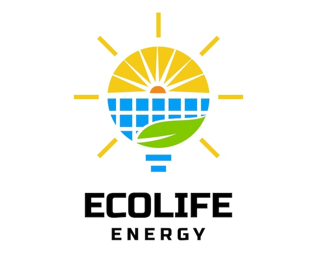 Plik wektorowy symbol energii słonecznej projektowanie logo przemysłu odnawialnego.