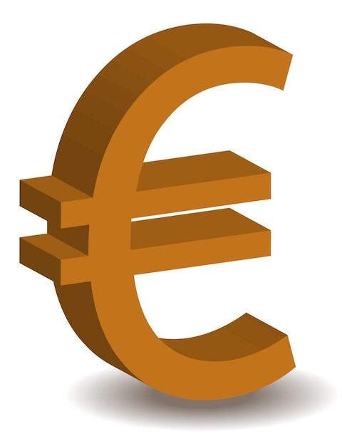 Symbol finansów i biznesu. Znak euro. ilustracja wektorowa 3d