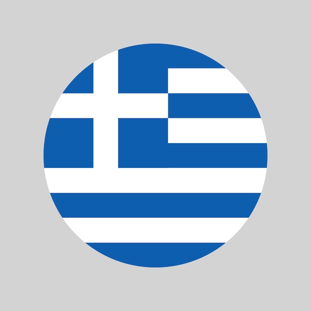 Symbol Grecji zaokrąglona ikona wektora z kolorami greckiej flagi narodowej