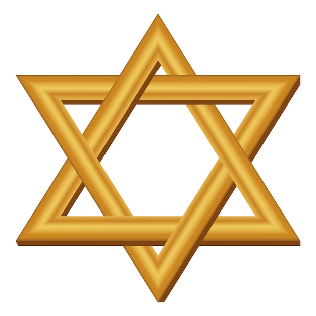 Plik wektorowy symbol gwiazdy dawida złoty żydowski izraelski symbol religijny judaizm ilustracja znak