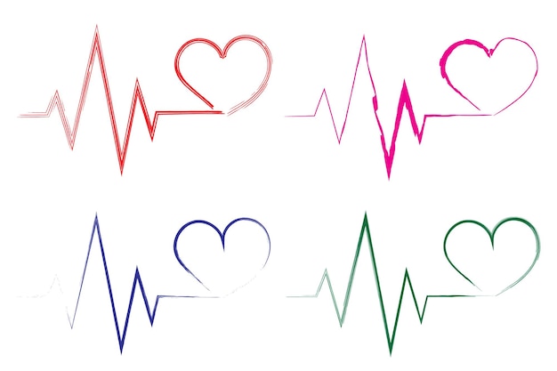 Plik wektorowy symbol ikony linii bicia serca ekg znak logo szpitala pulsu bicie serca