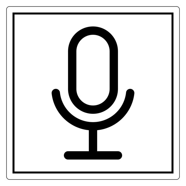 Symbol ikony mikrofonu na białym tle