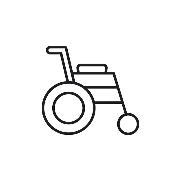 Symbol ikony wózka inwalidzkiego na białym tle
