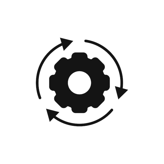 Symbol ikony zwinnego procesu na białym tle