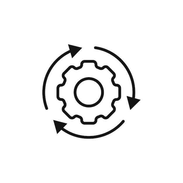 Symbol ikony zwinnego procesu na białym tle