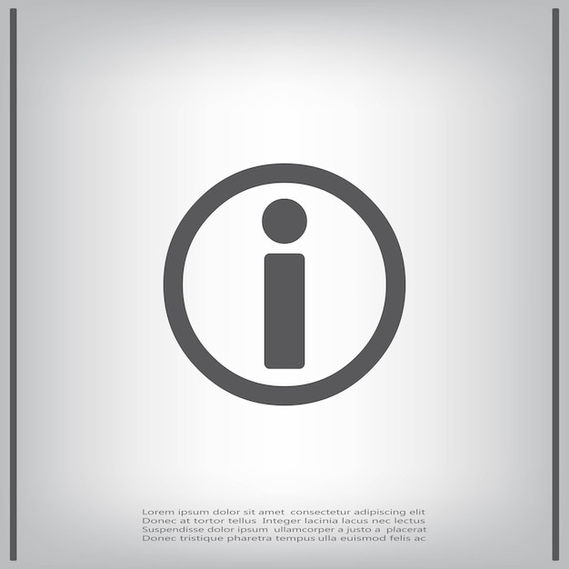 Symbol informacyjny Ilustracja wektorowa na szarym tle Eps 10