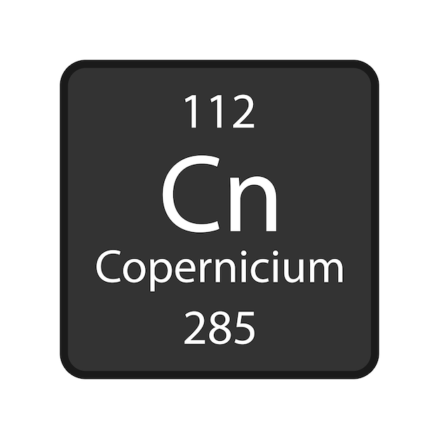 Symbol Kopernik Pierwiastek chemiczny układu okresowego pierwiastków Ilustracja wektorowa