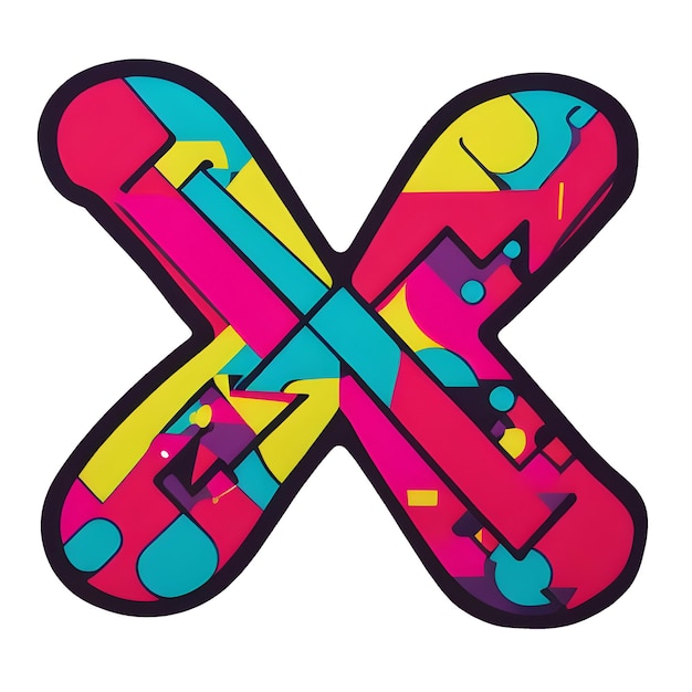 Plik wektorowy symbol kształtu litery x abstrakcyjny projekt krzywych