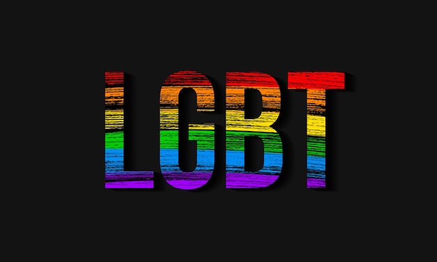 Symbol lesbijskiej dumy gejowskiej biseksualnych transpłciowych ruchów społecznych Flaga społeczności LGBT Pociągnięcia ołówkiem tekstura kolory tęczy Łatwy do edycji szablon projektu wektorowego