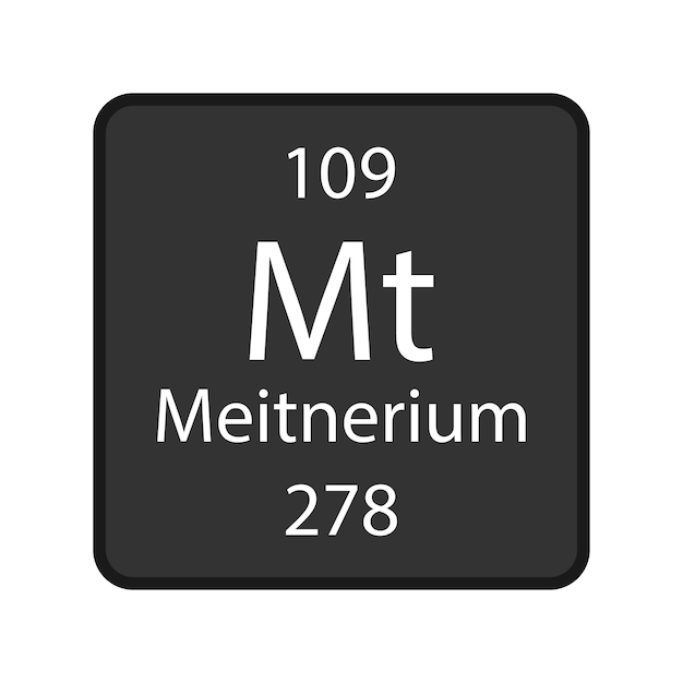 Plik wektorowy symbol meitnerium pierwiastek chemiczny układu okresowego pierwiastków ilustracja wektorowa