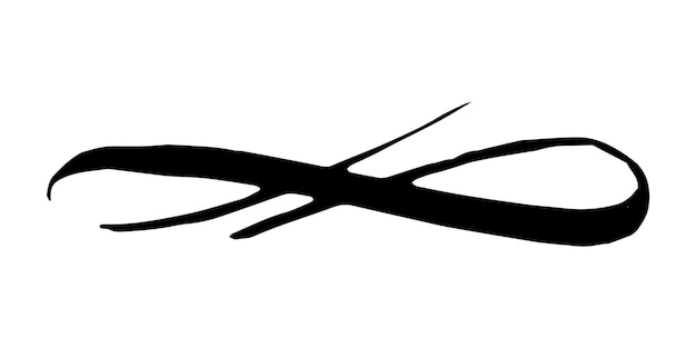 Symbol nieskończoności ręcznie namalowany pędzlem atramentowym