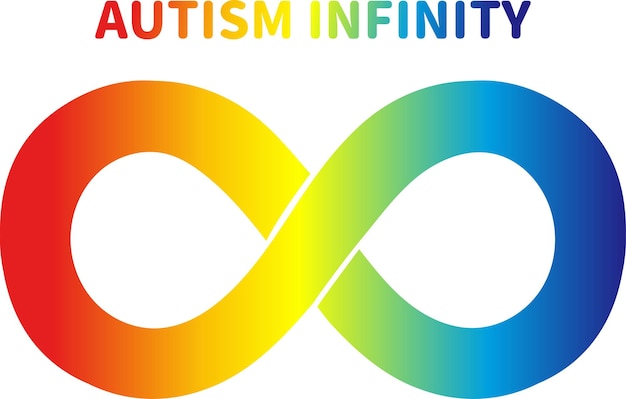 Symbol nieskończoności z tęczą autyzmu