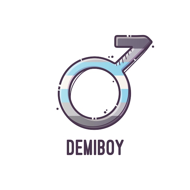 Symbol Płci Demiboy Oznaki Orientacji Seksualnej Wektor