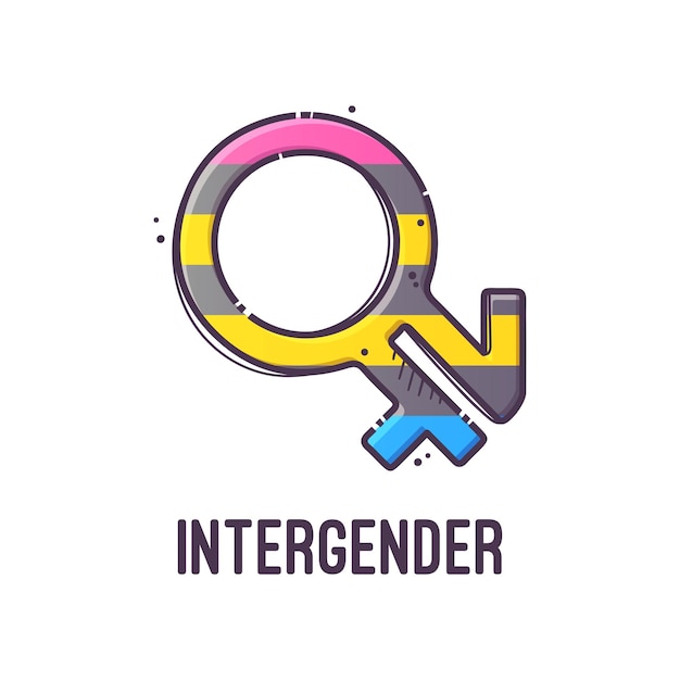 Plik wektorowy symbol płci międzypłciowe oznaki orientacji seksualnej wektor