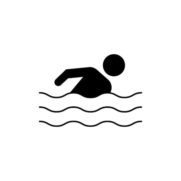 symbol pływania na białym tle