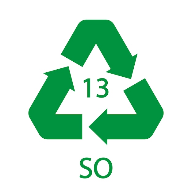 Symbol recyklingu baterii 13 SO Ilustracja wektorowa